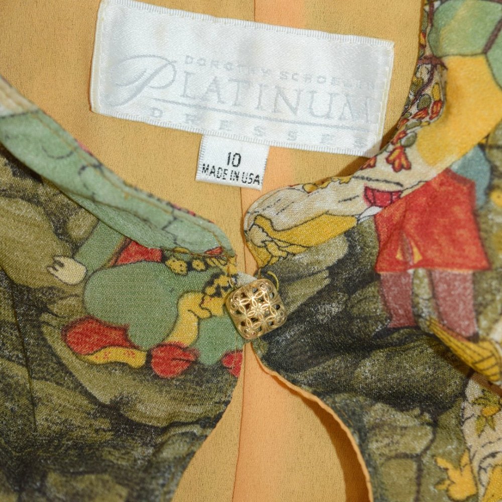 Vintage Platinum Dorothy Schoelen Mongol Art Dress - Picture 5 of 8